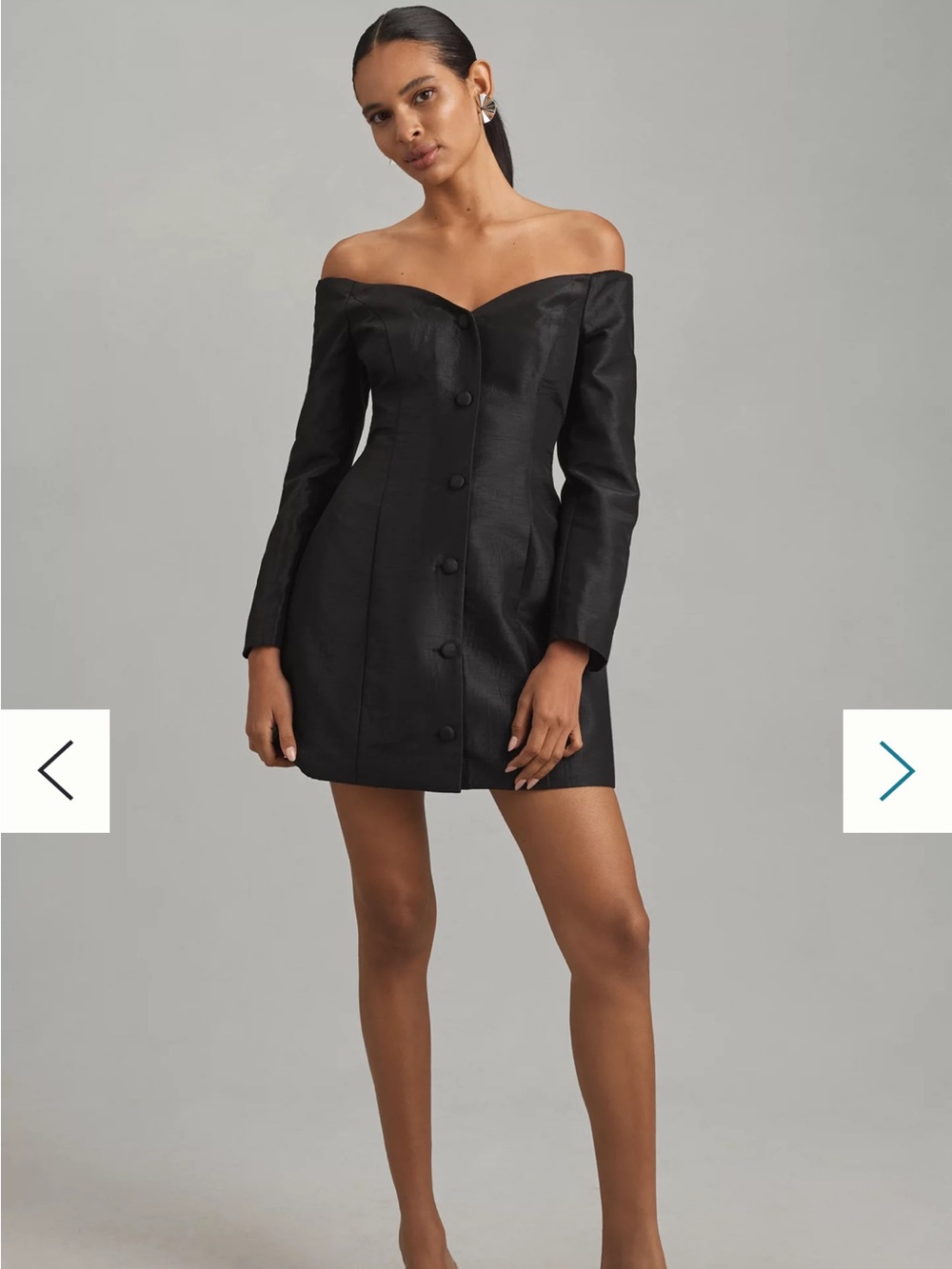 NWT Anthropologie/Hutch Long-Sleeve Off-The-Shoulder Mini Dress - Picture 2 of 8